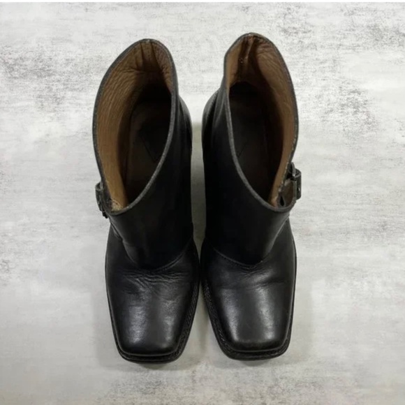 John Fluevog Shana Leather Monk Strap Heeled Ankle Boots - Women's Size 7.5 - Picture 7 of 10